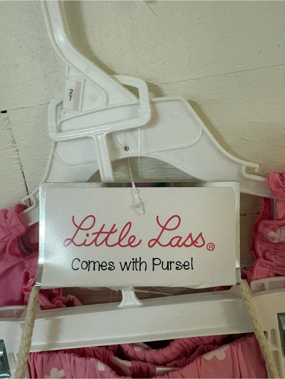 Little Lass Girls 2T Pink Butterfly 2 Piece Skirt Set with Purse NWT